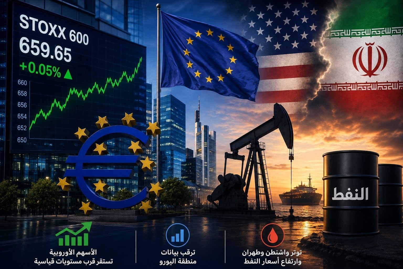 الأسواق تترقب بيانات منطقة اليورو وسط ارتفاع أسعار النفط واستمرار التوترات الجيوسياسيةAi