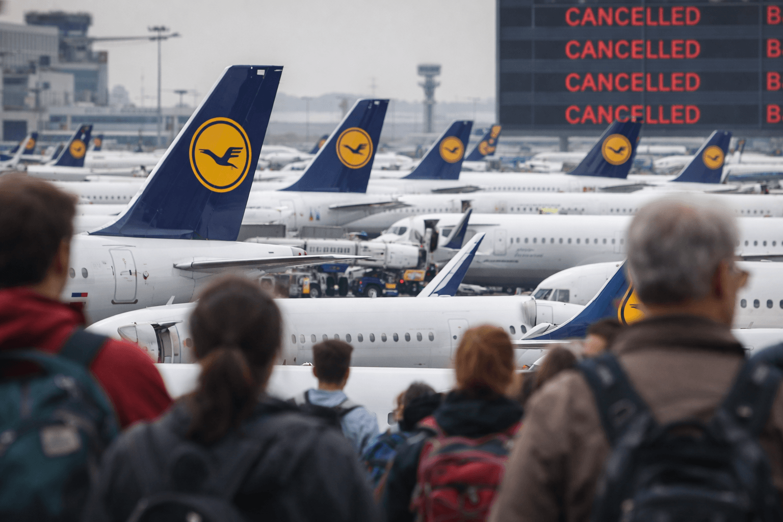 إلغاءات واسعة للرحلات في مطارات فرانكفورت وبرلين ai