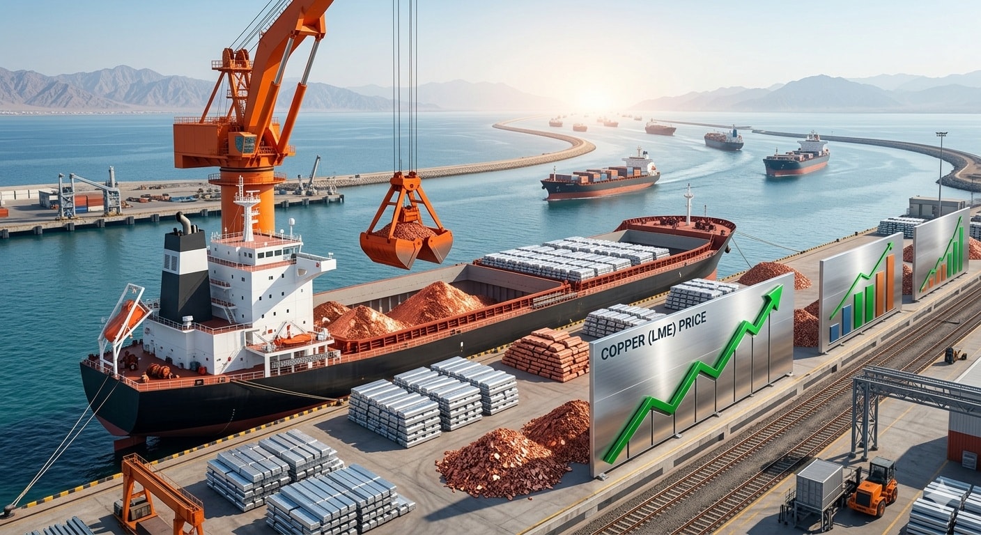سفن شحن محملة بالنحاس والألمنيوم ومؤشرات سوق صاعدة(AI)
