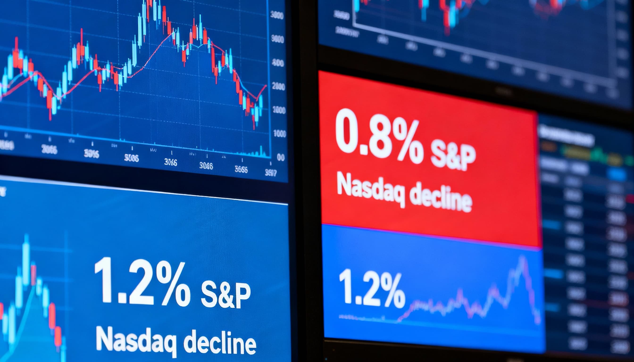 0.8% هبوط في S&P و1.2% تراجع للناسداك وسط فراغ البيانات الأميركية