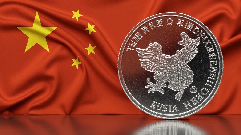 صورة تجمع اليوان الصيني مع علم الصين (ai)