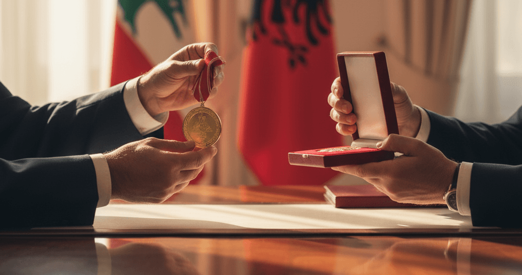 ميدالية الشرطة الألبانية للواء شقير تقديرًا للتعاون الأمني بين لبنان وألبانيا