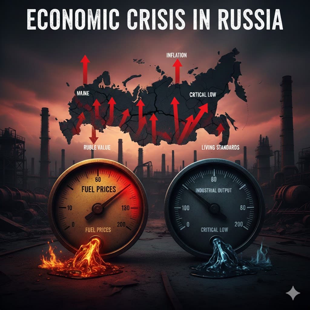 روسيا تواجه أزمات اقتصادية حادة مع ارتفاع أسعار الوقود وتراجع الإنتاج الصناعي