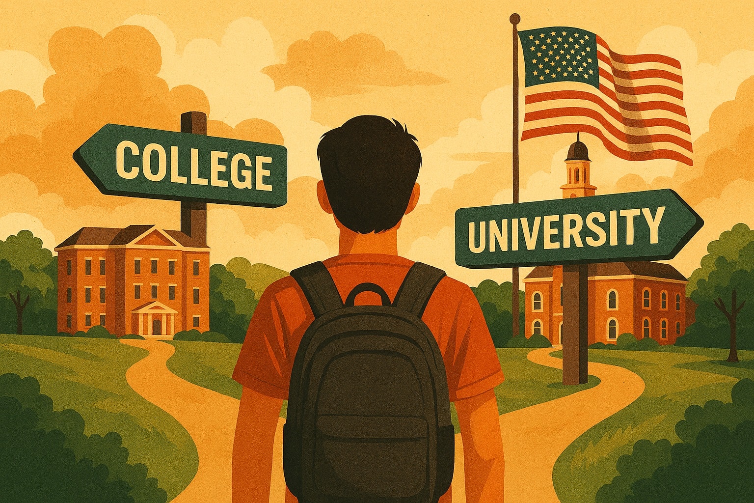 الجامعة والكلية في الولايات المتحدة الأميركية