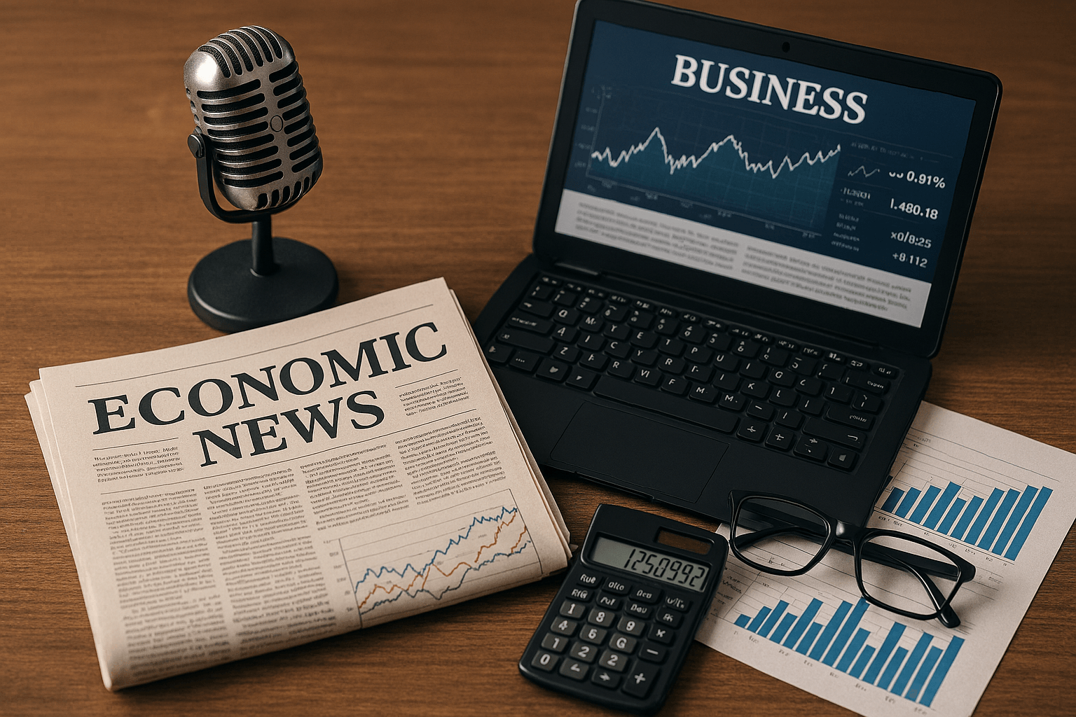 صورة إبداعية تجسد الإعلام الاقتصادي