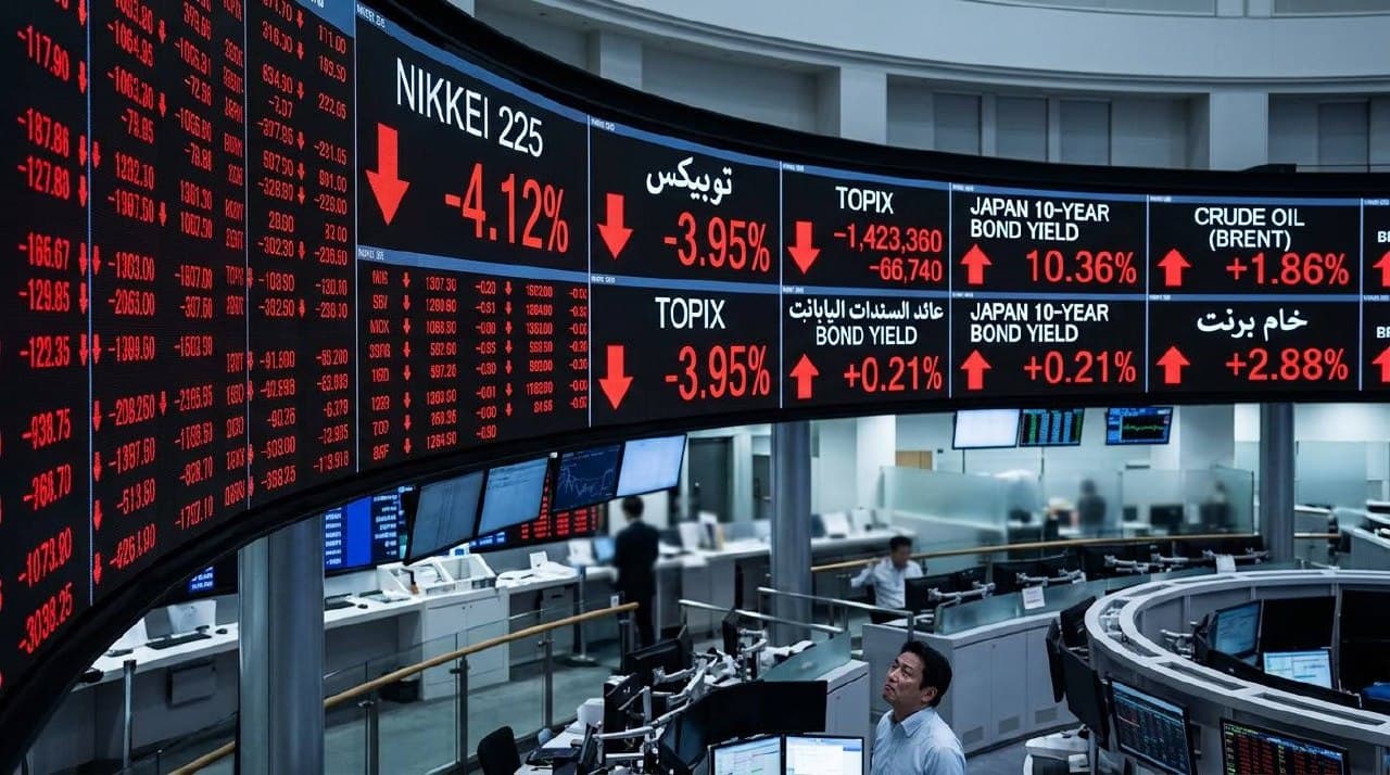 الأسهم اليابانية تتراجع بقوة بفعل ارتفاع النفط وعوائد السندات