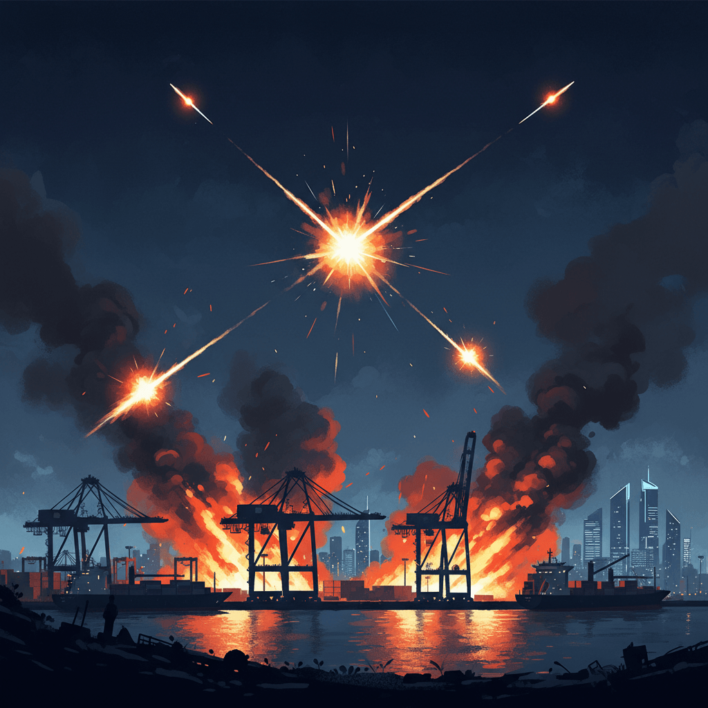 UAE Intercepts Missiles, Fires Reported Near Khalifa Port