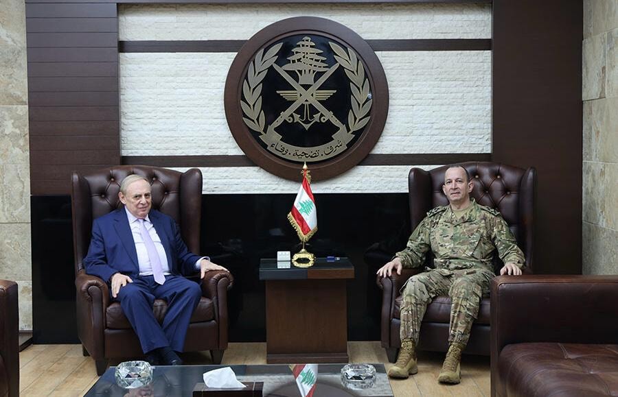 النائب فريد البستاني خلال زيارة قائد الجيش اللبناني