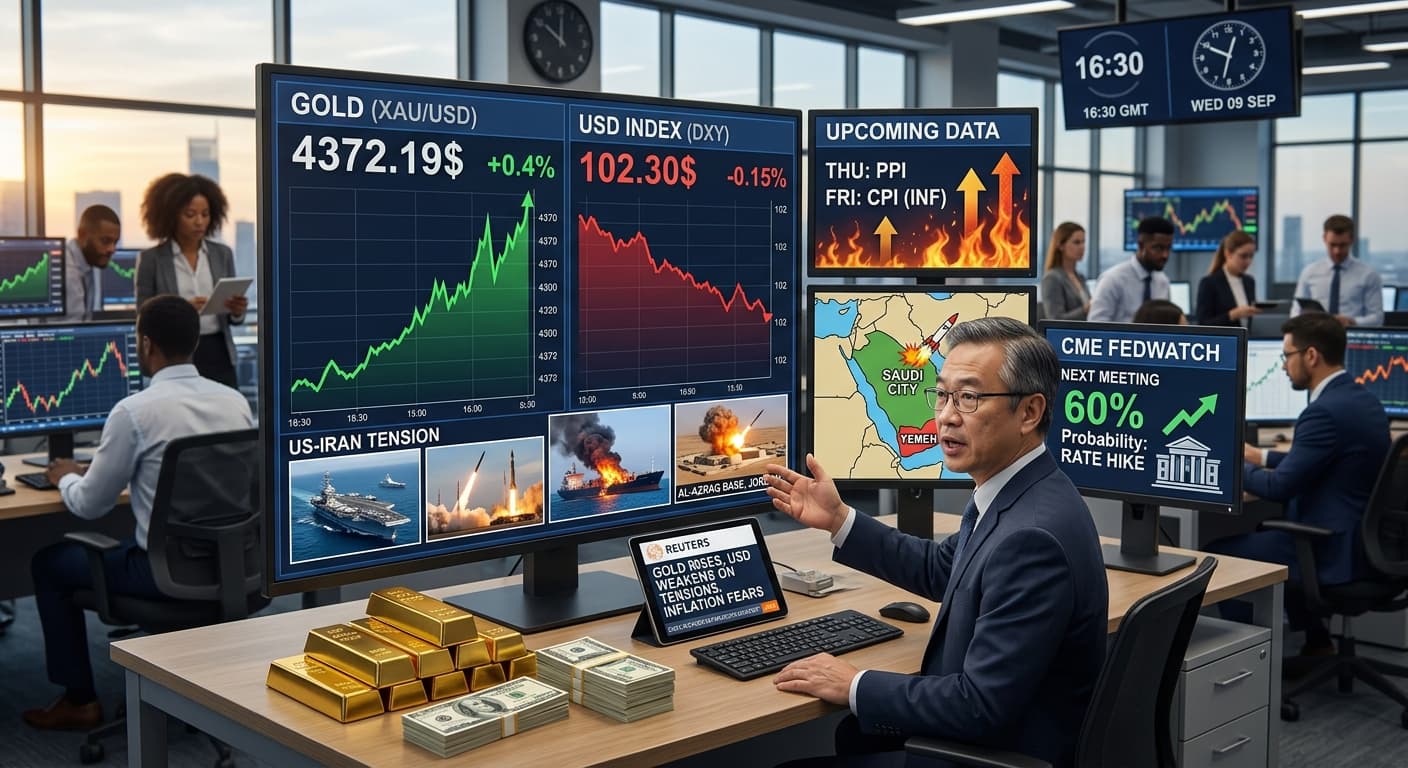 الذهب يرتفع مع تراجع الدولار وتصاعد التوترات في الشرق الأوسط