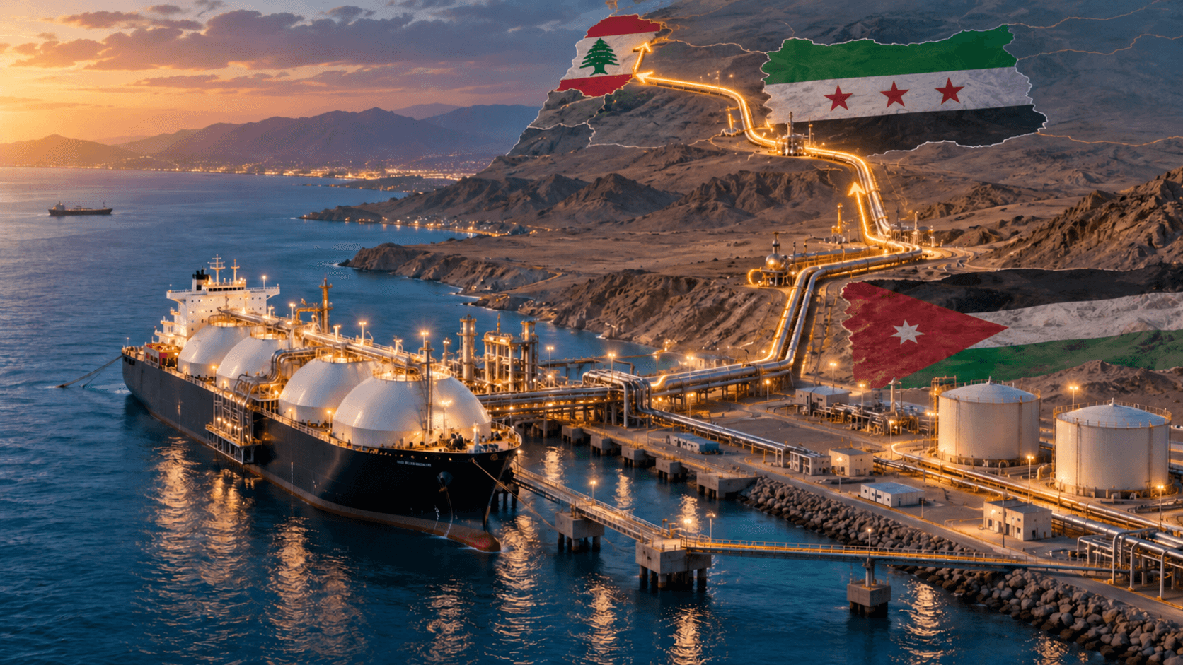 الأردن يوافق على تزويد لبنان بالغاز الطبيعي عبر العقبة وبالتعاون مع سوريا