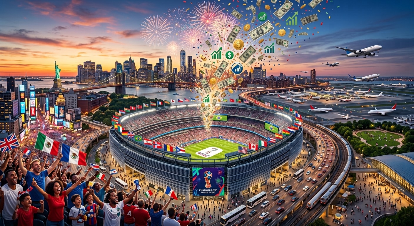 تصوّر الانتعاش الاقتصادي والسياحي في أميركا بفضل كأس العالم 2026 ai