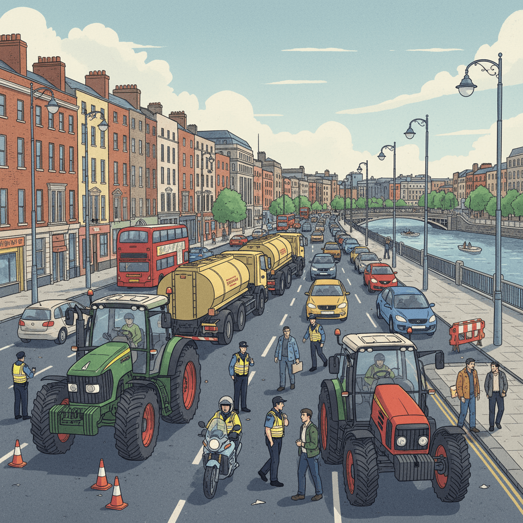 Irish Police Clear Dublin Fuel Price Protest as Government Seeks Solutions