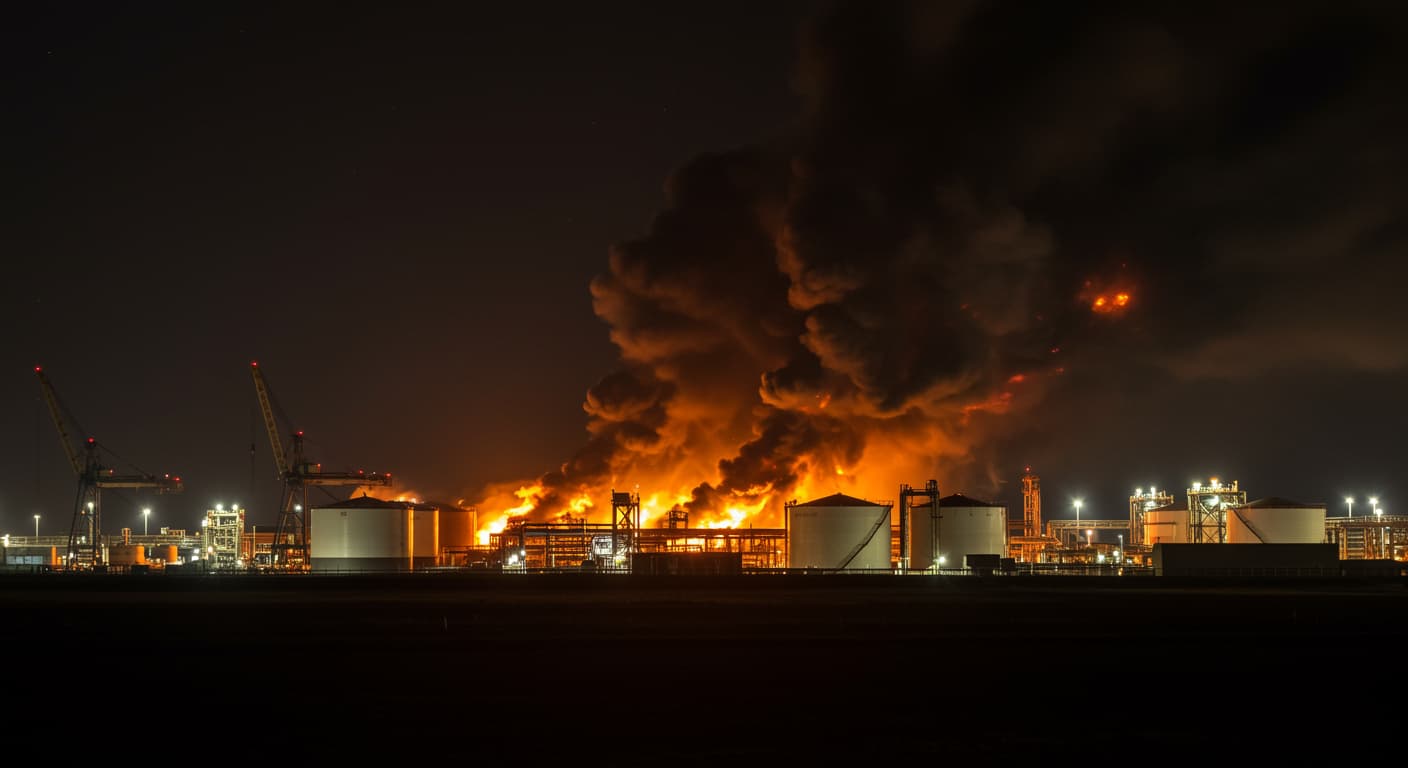 هجوم مسيّرات يشعل 4 خزانات وقود في ميناء روسي ويقتل شخصين