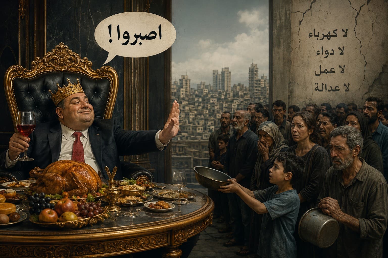 الحاكم الذي يطلب الصبر ويمنع القصعة! (سلسلة "هنا... وهناك" بقلم وليد حسين الخطيب)