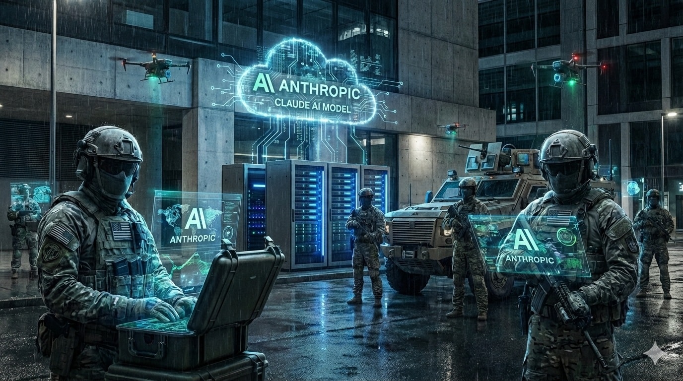تجسيد بصري لدور الذكاء الاصطناعي كلود في دعم العمليات الميدانية واللوجستية للجيش الأميركي. (AI)