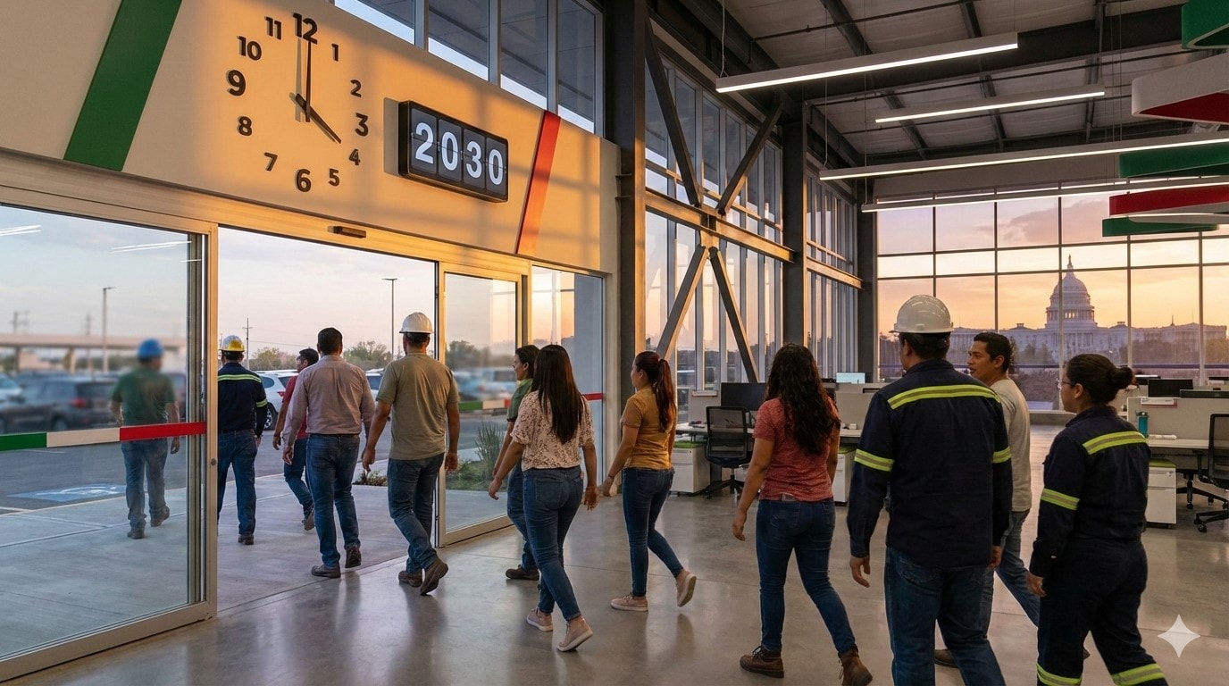 عمال المكسيك يغادرون وظائفهم مبكرًا تجسيدًا لنجاح إصلاحات قانون تقليص ساعات العمل بحلول عام 2030. (AI)