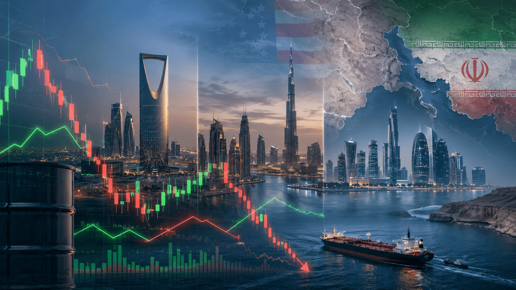 بورصات الخليج تتحرك بشكل متباين مع تصاعد الضغوط على إيران