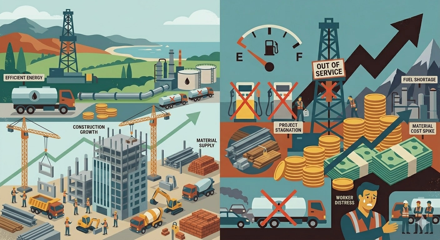 أزمة الديزل تضرب قطاع البناء وتؤثر على تكاليف الإعمار في جميع أنحاء نيوزيلندا